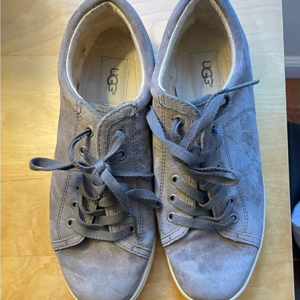 Grey suede Ugg tennis shoes